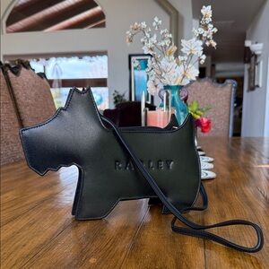Radley Black Leather Bag Scotty Dog